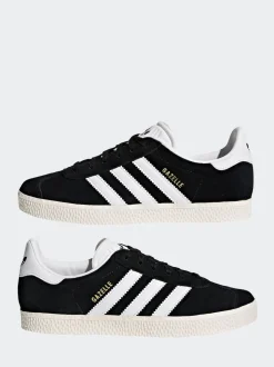Noir/Blanc - Baskets adidas Originals Gazelle Lace Junior