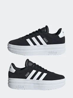 Noir/Blanc - Baskets adidas VL Court Bold Lace Junior