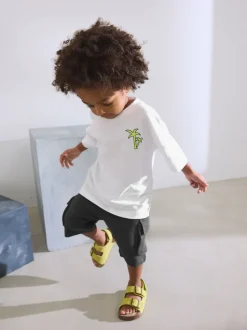 Noir/Blanc - Ensemble t-shirt à manches courtes et short utilitaire (3mois7ans)