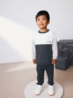 Noir/Blanc - Ensemble T-shirt et Jogging à manches longues (3mths-7yrs)