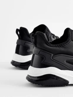 Noir/Blanc - Entraîneurs en dentelle élastique