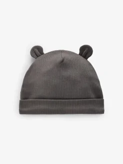 Noir/Blanc - Lot 3 bonnets à oreilles d’ours (0-18mois)