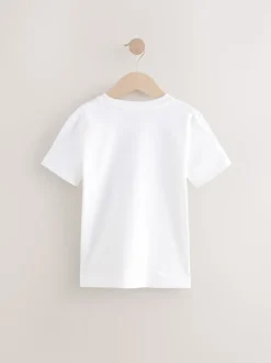 Noir/Blanc - T-shirt brodé Manches courtes Stag 2 Pack (3-16ans)