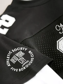 Noir/Blanc - T-shirt universitaire à manches courtes et longues Ensemble 2 pièces (3-16ans)