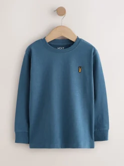 Noir/Blanc/Bleu - Lot de 8 T-shirts à manches longues et confortables (3-16ans)