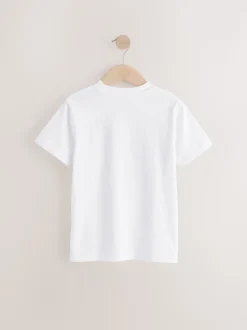 Noir/Blanc/Gris Marl/Kaki - Lot de 4 petits t-shirts graphiques à manches courtes (3-16ans)