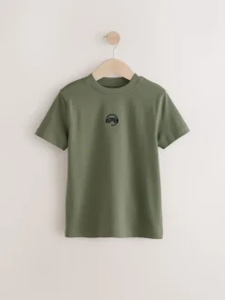 Noir/Blanc/Gris Marl/Kaki - Lot de 4 petits t-shirts graphiques à manches courtes (3-16ans)