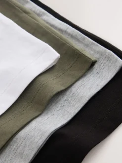 Noir/blanc/gris/kaki - Lot de 4 t-shirts à manches courtes (3-16 ans)