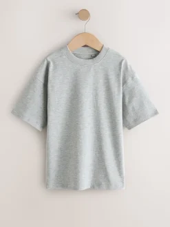 Noir/blanc/gris/kaki - Lot de 4 t-shirts à manches courtes (3-16 ans)