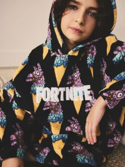 Noir/bleu Fortnite - Sweat à capuche avec couverture en polaire (5-13ans)