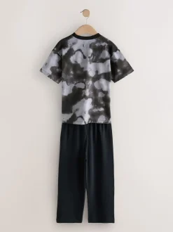 Noir/Crâne gris - Lot de 2 pyjamas à manches longues (3-16ans)