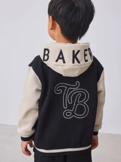 Noir/Ecru - Baker by Ted Baker Varsity 3 Pieces Sweat-shirt à capuche, T-shirt et Joggings Ensemble