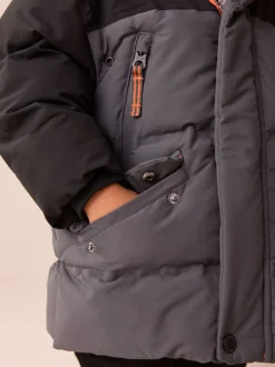 Noir/Gris - Doudounes chaudes imperméables (12mois-10ans)