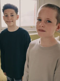 Noir/Gris - Lot de 2 pyjamas en tissu à carreaux à manches longues (3-16ans)