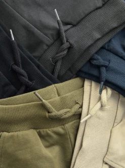 Noir/gris anthracite/Beige Sable/vert kaki - Lot de 5 joggings (3mois-7ans)