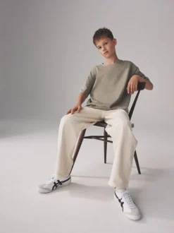 Noir/Gris Chiné/Vert/Blanc - The Set lot de 4 t-shirts oversize en coton épais à manches courtes