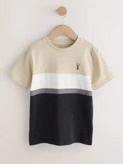 Noir/gris/ciment - Lot de 3 t-shirts color block à manches courtes (3-16ans)