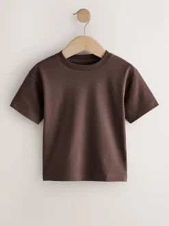 Noir/Gris/Marron/Beige Sable/Blanc - T-shirt Manches courtes 5 Pack (3mois-7ans)