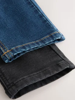 Noir/Marine - Lot de 2 jean extensible à taille élastique (3-16ans)