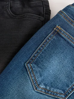 Noir/Marine - Lot de 2 jean extensible à taille élastique (3-16ans)