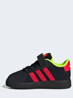 Noir/Neon - adidas Grand Court 2.0 Baskets à lacets élastiques bébé