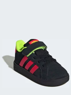 Noir/Neon - adidas Grand Court 2.0 Baskets à lacets élastiques bébé