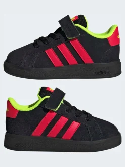 Noir/Neon - adidas Grand Court 2.0 Baskets à lacets élastiques bébé