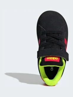 Noir/Neon - adidas Grand Court 2.0 Baskets à lacets élastiques bébé