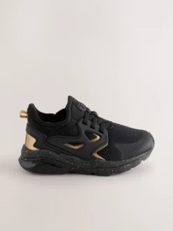 Noir/Or - Entraîneurs en dentelle élastique