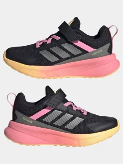Noir/Rose - adidas Fortarun 4.0 Baskets enfant à crochets et boucles