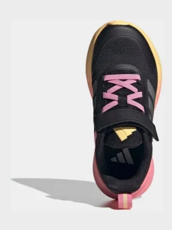 Noir/Rose - adidas Fortarun 4.0 Baskets enfant à crochets et boucles