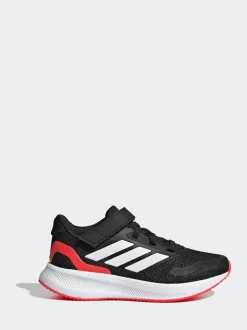 Noir/Rouge - adidas Baskets de course Runfalcon 5 à lacets élastiques pour enfant