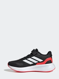 Noir/Rouge - adidas Baskets de course Runfalcon 5 à lacets élastiques pour enfant
