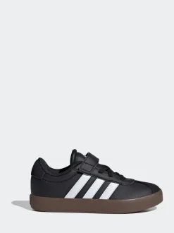 Noir/Tan - adidas Vl Cour 3.0 Baskets enfant à crochets et boucles