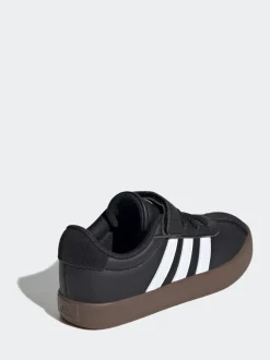 Noir/Tan - adidas Vl Cour 3.0 Baskets enfant à crochets et boucles