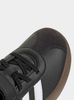 Noir/Tan - adidas Vl Cour 3.0 Baskets enfant à crochets et boucles