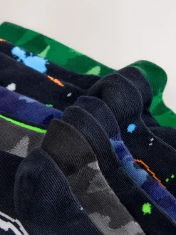 Noir/Vert Drippy Gamer - Paquet de chaussettes en coton riche 7