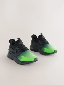 Noir/Vert ombre - Entraîneurs en dentelle élastique