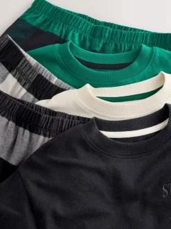 Noir/Vert/Blanc - Lot de 3 pyjamas tissés à carreaux (3-16ans)