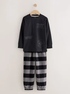 Noir/Vert/Blanc - Lot de 3 pyjamas tissés à carreaux (3-16ans)