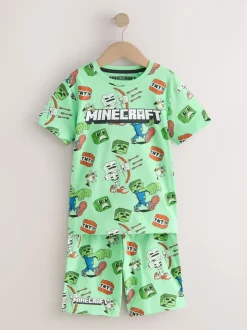 Noir/vert/pierre - Pyjama court Minecraft 100% coton 3 (3-16ans)