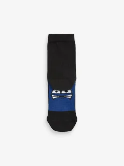 Noir/visages lumineux - Paquet de chaussettes en coton riche 7