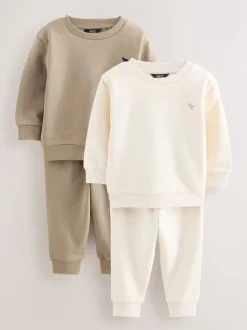 Off White/ciment - Ensemble sweat-shirt et jogging, lot de 2 (3mois-7ans)