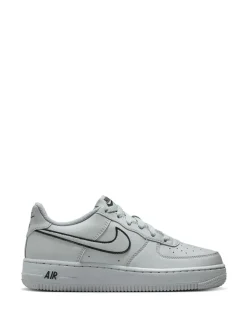 Off White/noir - Nike Youth Air Force 1 Trainers