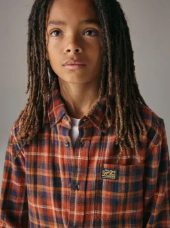 Orange - Chemise Superdry à carreaux