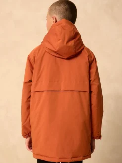 Orange - Parka Résistant à la douche doublée de polaire (3-16ans)
