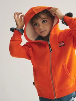 Orange - Sweat-shirt à capuche Superdry zippé