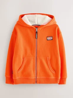 Orange - Sweat-shirt à capuche Superdry zippé