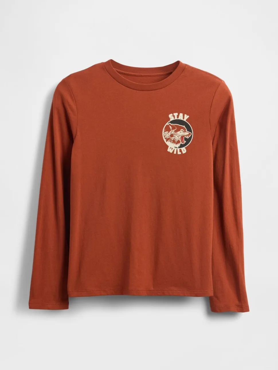 Orange - T-shirt Gap 100% coton à manches longues (4-13ans)