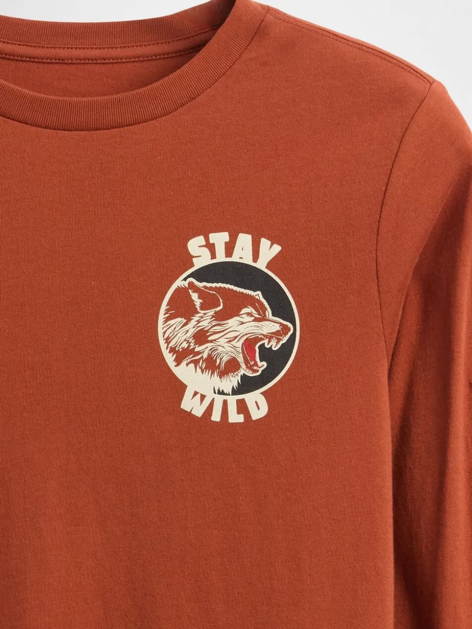 Orange - T-shirt Gap 100% coton à manches longues (4-13ans)